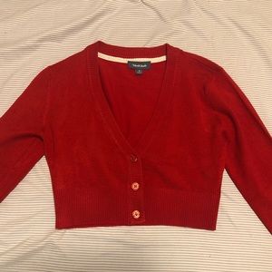 ModCloth Red Dream of the Crop Cardigan